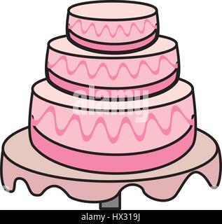 cake wedding dessert image Stock Vector