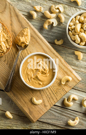 Homemade Cashew Peanut Butter Ready to Eat Stock Photo