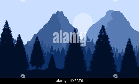 Mountain Landscape Illustration with Color Overlay Stock Photo