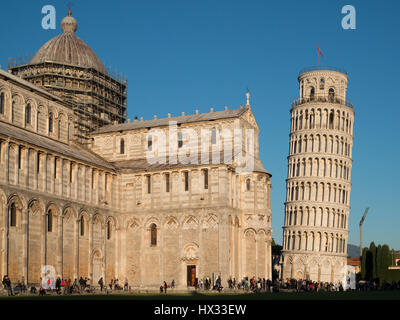 Pisa leaning tower by the Duomo Stock Photo