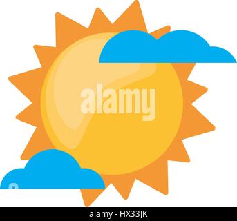 sun clouds weather image Stock Vector