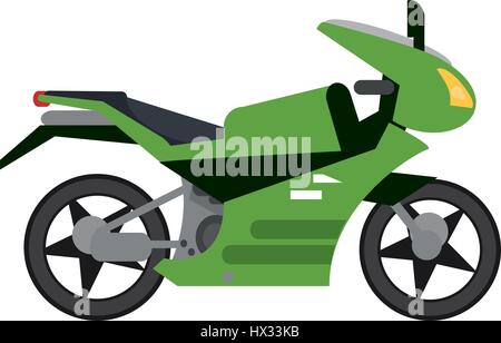 green motorcycle transport style Stock Vector