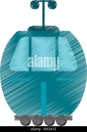 drawing cable car transport image Stock Vector