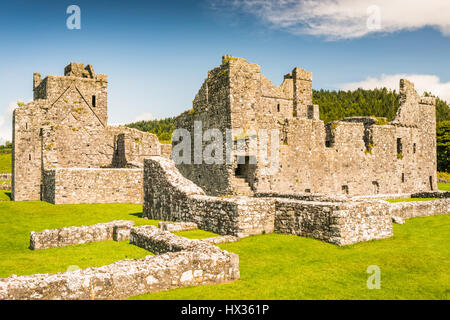 Ancient monastic ruins of Fore Abbey in County Westmeath, Ireland Stock Photo