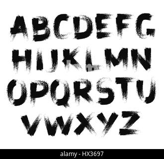 Fat Font Painted Brush Strokes Texture Stock Vector