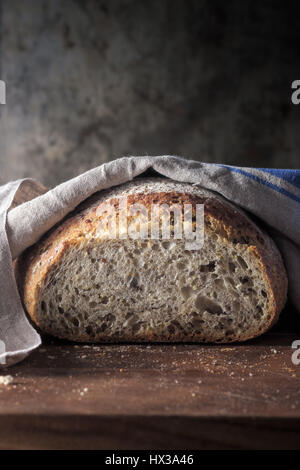 Freshly baked Wholegrain loaf of bread Stock Photo