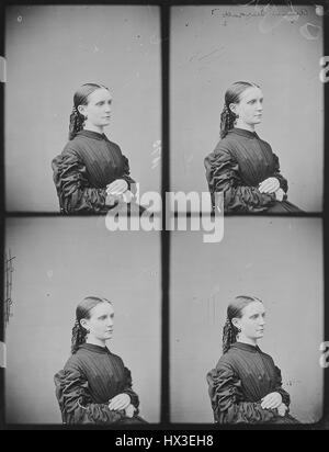 Half length portrait of Annie Surratt, a boarding house owner convicted as a conspirator in President Lincoln's assassination, seated in profile, 1863. Image courtesy National Archives. Stock Photo