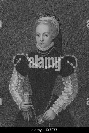 Anne Stanhope Dutchess of Somerset, whose husband Edward Seymour, 1st Duke of Somerset served as Lord Protector for kind Edward VI, 1792. From the New York Public Library. Stock Photo