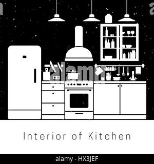 Kitchen interior Stock Vector