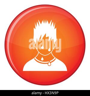 Sweaty man icon, flat style Stock Vector