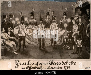 Jakob Joseph Frank auf dem Paradebette 1791 Stock Photo