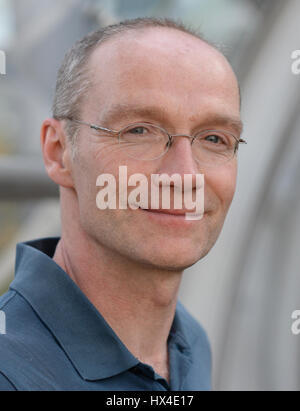 Leipzig, Germany. 24th Mar, 2017. The dramaturgist and author John von Dueffel is photographed during the Leipzig Book Fair in Leipzig, Germany, 24 March 2017. Photo: Jens Kalaene/dpa-Zentralbild/ZB/dpa/Alamy Live News Stock Photo