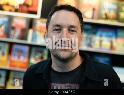 Leipzig, Germany. 24th Mar, 2017. The Canadian comic artist Guy Delisle is photographed during the Leipzig Book Fair in Leipzig, Germany, 24 March 2017. Photo: Jens Kalaene/dpa-Zentralbild/ZB/dpa/Alamy Live News Stock Photo