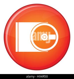 DVD drive open icon, flat style Stock Vector