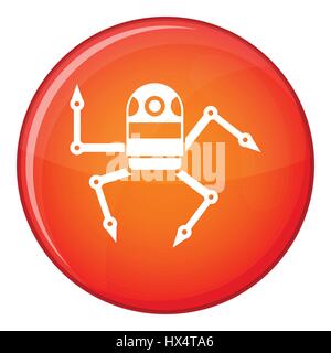 Spider robot icon, flat style Stock Vector