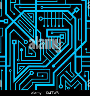 Computer circuit board seamless pattern Stock Photo