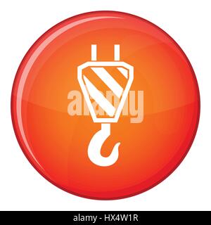Crane hook icon, flat style Stock Vector
