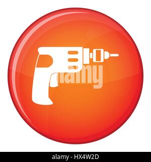 Hand drill icon, flat style Stock Vector