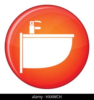 Bidet icon, flat style Stock Vector