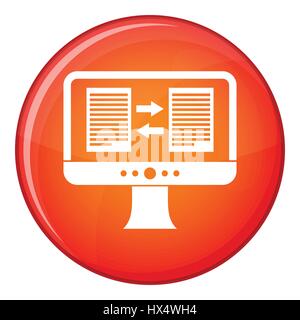 Translator app on the screen of computer icon Stock Vector