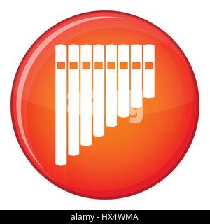 Pan flute icon, flat style Stock Vector