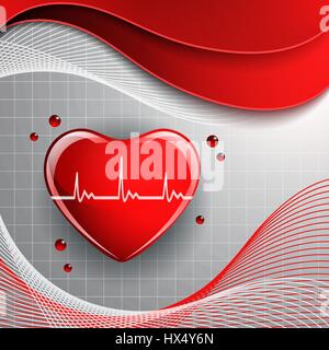 Heart shape on the abstract colorful background. Stock Vector