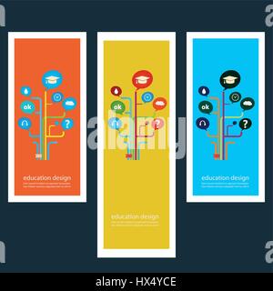 Set of creative design stickers with icons Stock Vector