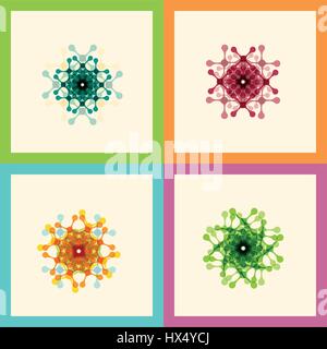 Set color molecule creative design pattern eps Stock Vector