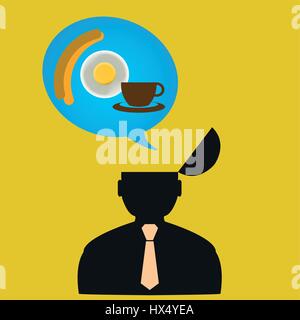 Person's thoughts about food design concept eps Stock Vector