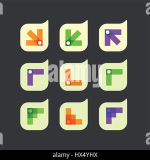 Set of vector color abstract arrows eps Stock Vector