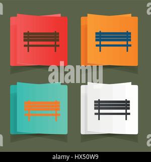 Set of vintage benches for parks and streets Stock Vector