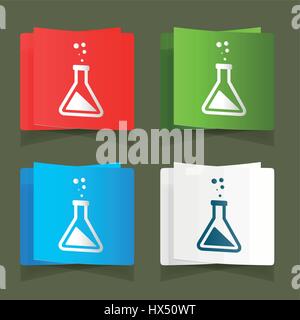Set icons chemical experiments blue background eps Stock Vector
