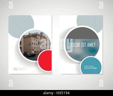 Dirty circles with text on brochure for your ideas. Presentation, cover book or annual report Stock Vector