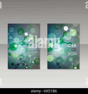 Geometric abstract modern colorful brochure templates, design elements, molecule background Stock Vector