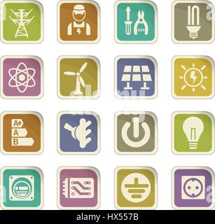 electricity vector icons for user interface design Stock Vector
