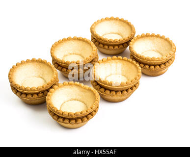 Tartlets empty on white background. Studio Photo Stock Photo