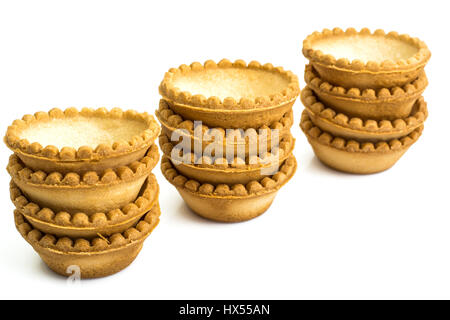 Tartlets empty on white background. Studio Photo Stock Photo