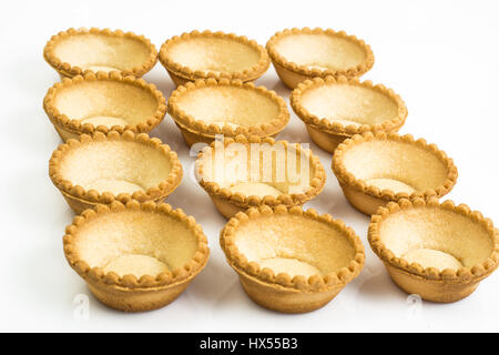 Tartlets empty on white background. Studio Photo Stock Photo