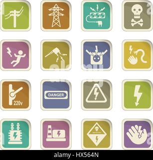 high voltage web icons for user interface design Stock Vector