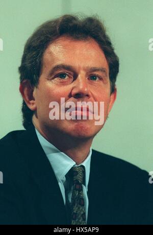 Leader of the Labour Party Tony Blair and his wife Cherie enjoy the