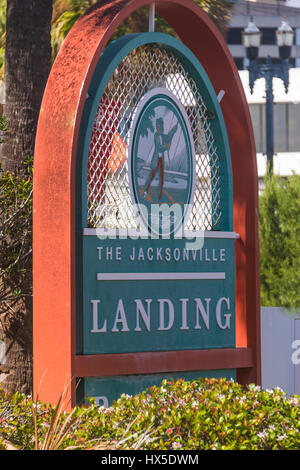 Jacksonville Landing, upscale downtown shopping and restaurant center in Jacksonville, Florida. Stock Photo