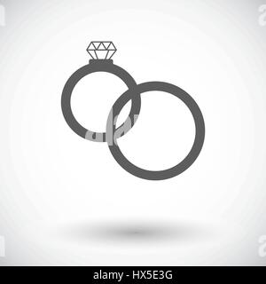 Wedding rings. Single flat icon on white background. Vector illustration. Stock Vector