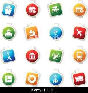 Infrastucture of the city color icon for web sites and user interfaces Stock Vector