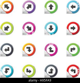 Arrows pointer on the color icons for your design Stock Vector