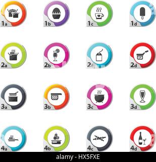 Food and kitchen web icons for user interface design Stock Vector