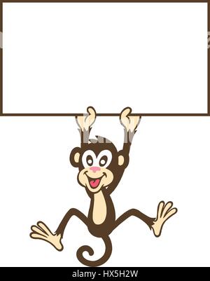 Silly Monkey. Vector Illustration. Stock Vector