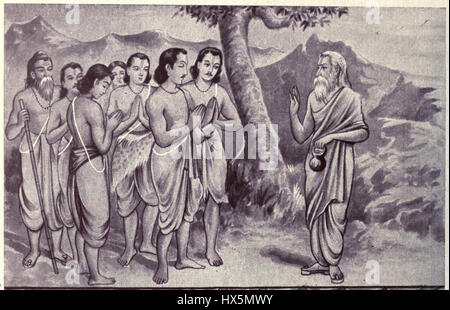 Pandavas meet vyasa in midway Stock Photo