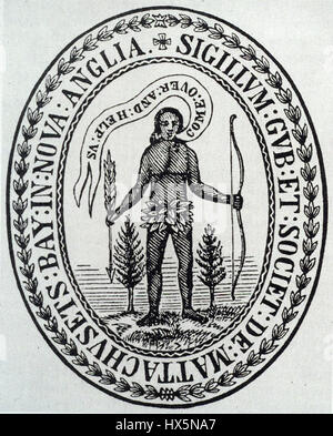 Massachusetts Bay Colony Seal, 1629 Stock Photo