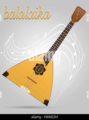 balalaika musical instruments stock vector illustration isolated on gray background Stock Vector