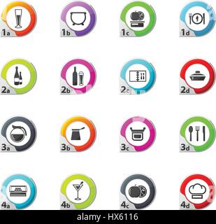 Food and kitchen web icons for user interface design Stock Vector